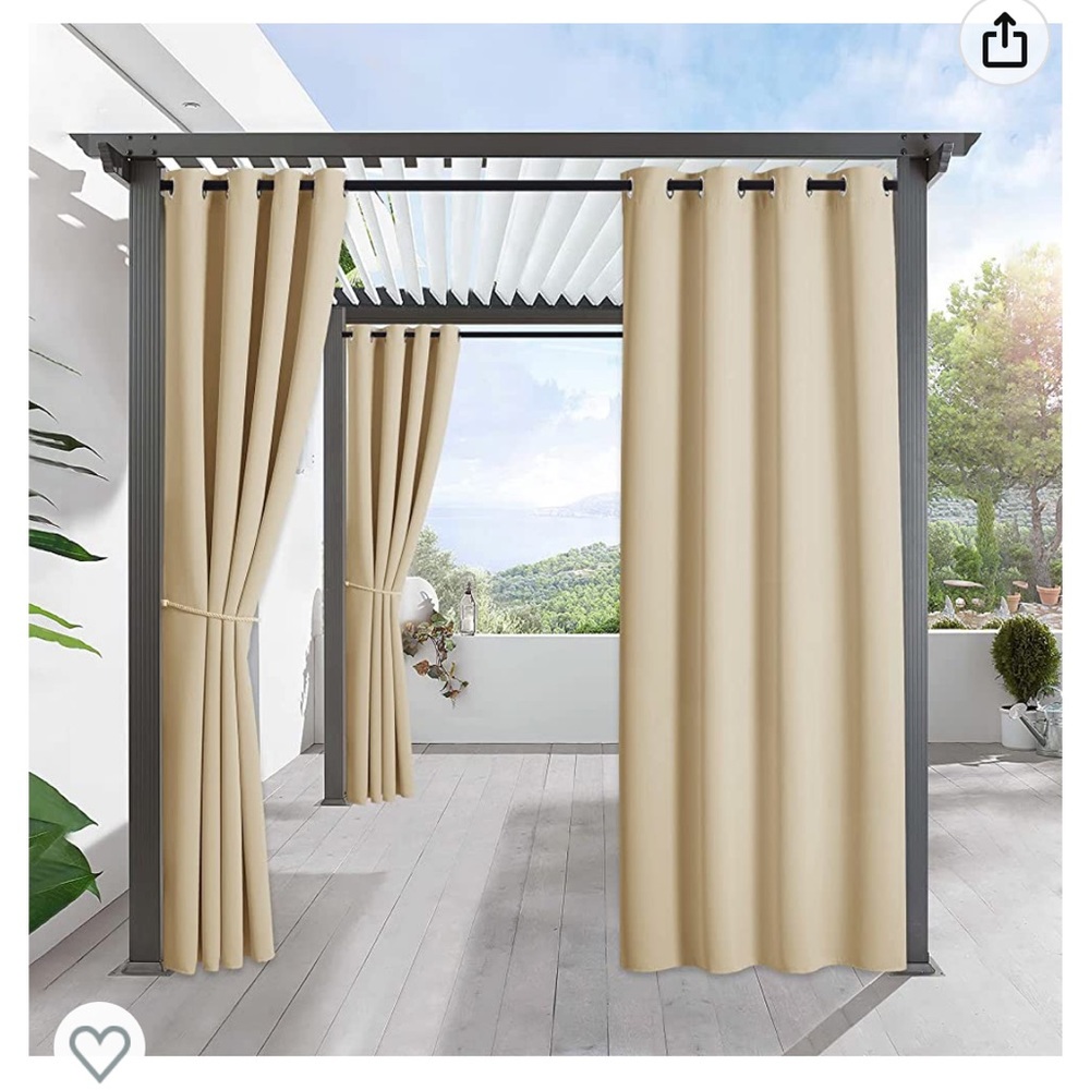 Outdoor Curtain Biscotti Beige 52” x 120”